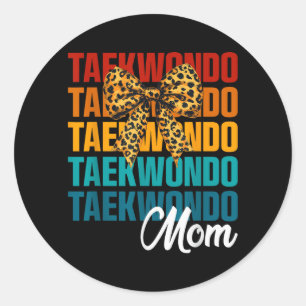 Coquette Bow Taekwondo Mom Cute Taekwondo Lovers Classic Round Sticker