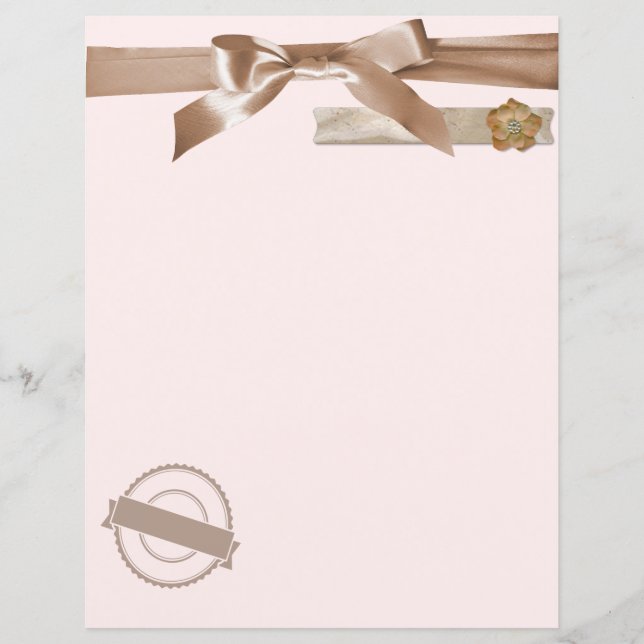 Coquette Bow Taupe Beige Scrapbook and Journalling (Front)