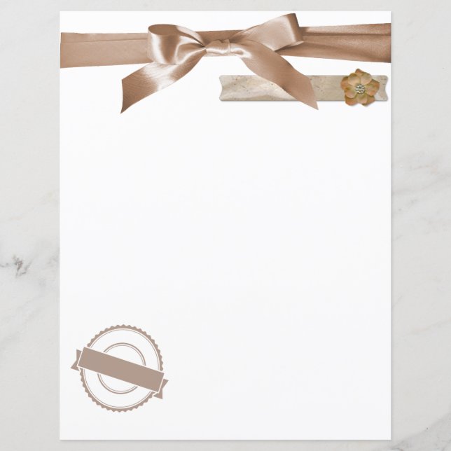 Coquette Bow Taupe Beige Scrapbook and Journalling (Front)