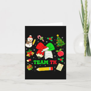 Coquette Bow Team Tk Christmas Transitional Kinder Card