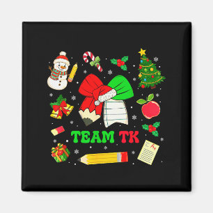 Coquette Bow Team Tk Christmas Transitional Kinder Magnet