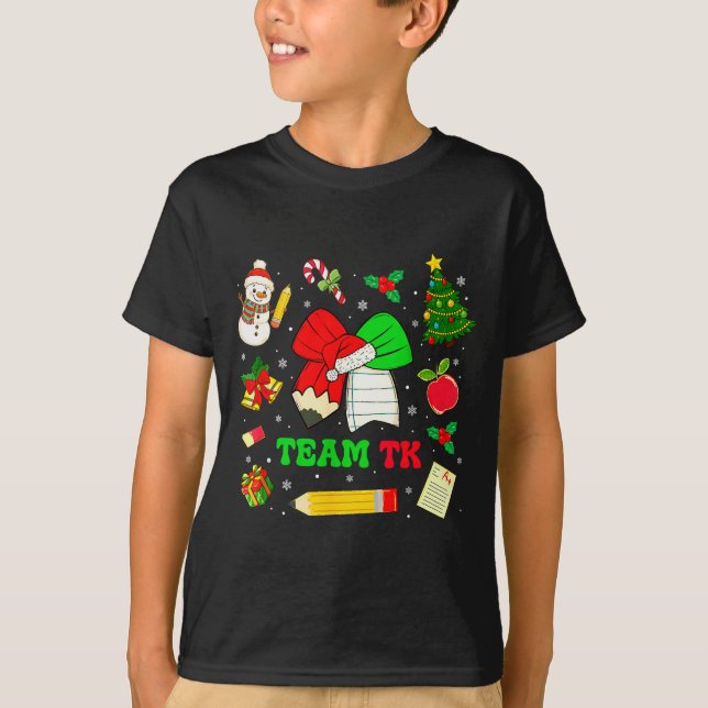 Coquette Bow Team Tk Christmas Transitional Kinder T-Shirt (Front)