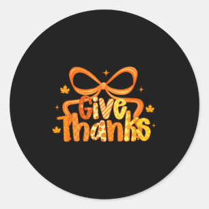 Coquette Bow Thanksgiving Autumn Christian Jesus G Classic Round Sticker