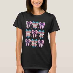 Coquette Bow Transgender Trans Pride Flag Ribbon G T-Shirt