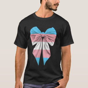 Coquette Bow Transgender Trans Pride Flag Ribbon G T-Shirt