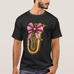 Coquette Bow Tuba Girl Tubist Mom Mothers Day Cute T-Shirt