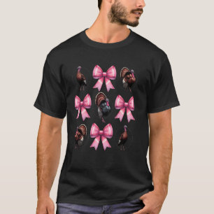 Coquette Bow Turkey Hunting Hunter Pink Mothers Da T-Shirt