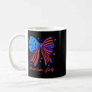 Coquette Bow Usa Patriotic American Flag 4th Of Ju Coffee Mug