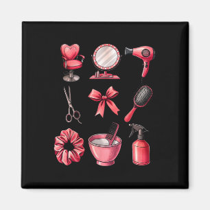 Coquette Bow Valentine Hair Stylist Hairdresser Co Magnet