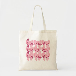 Coquette Bow Valentine’s Day Tote Bag, Cute Gift Bag