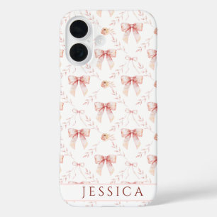 Coquette bow watercolor  iPhone 16 case