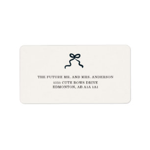 Coquette Bow Wedding Minimalist Elegant Label