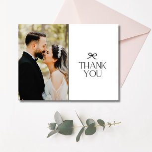 Coquette Bow Wedding Photo Thank You  Postcard