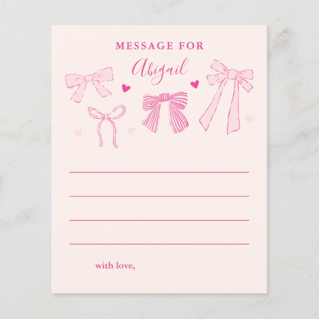 Coquette Bows Girl Birthday Time Capsule Message (Front)