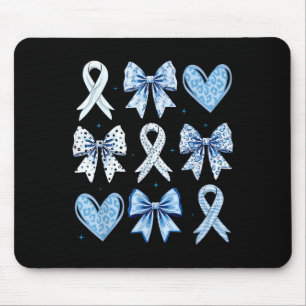 Coquette Bows Heart Ribbon Diabetes Awareness T1d  Mouse Pad