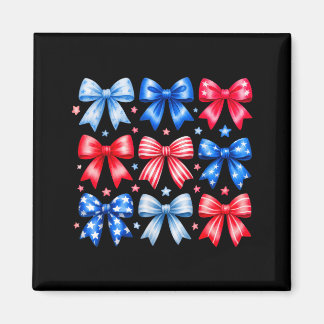 Coquette Bows Red White Blue Graphic Art Magnet