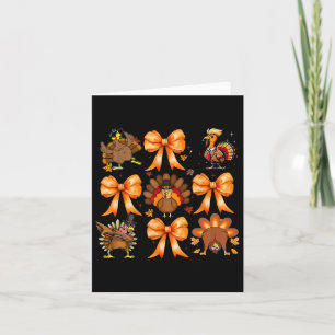 Coquette Bows Thanksgiving Turkey Christmas Turkey Card