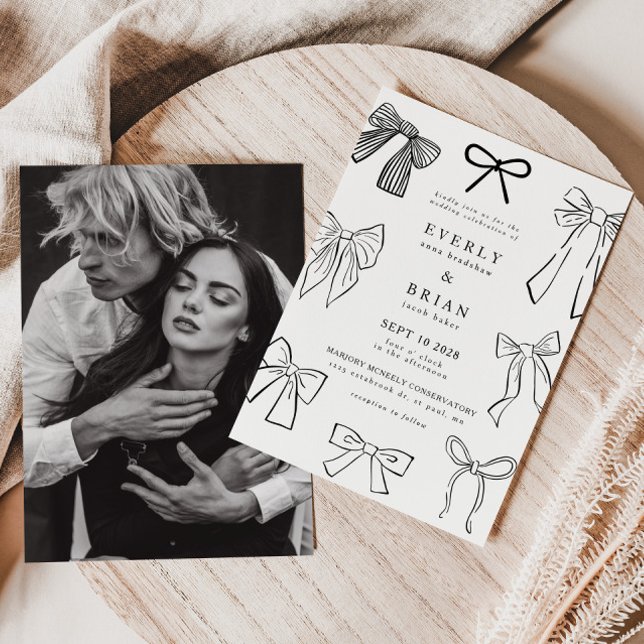 Coquette Bows Wedding Invitation (Creator Uploaded)