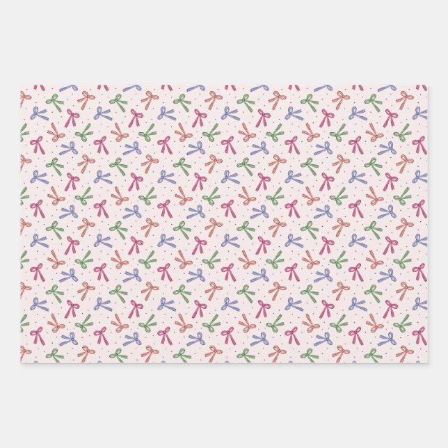 Coquette Bows Wrapping Paper Sheets (Front)