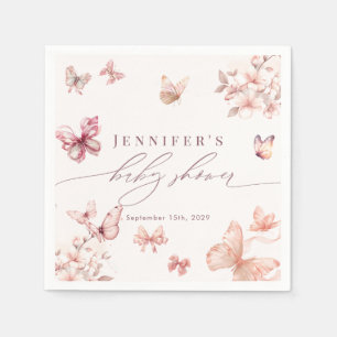 Coquette Butterfly Butterflies Baby Shower Napkin