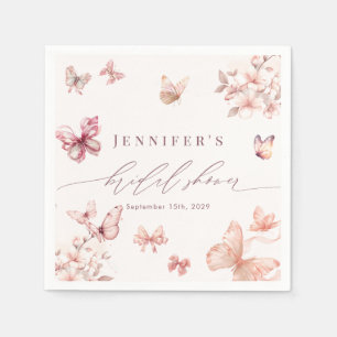 Coquette Butterfly Butterflies Bridal Shower Napkin