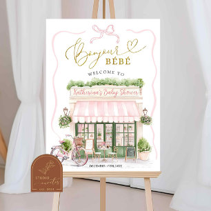 Coquette Café parisien Affiche de bienvenue frança