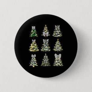 Coquette Camo Christmas Tree Bow Camouflage Huntin 2 Inch Round Button