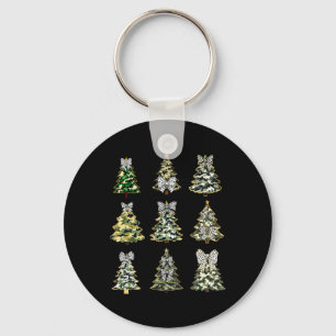 Coquette Camo Christmas Tree Bow Camouflage Huntin Keychain