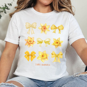 Coquette Cancer Awareness Tshirt, Daffodil Cancer Tri-Blend Shirt