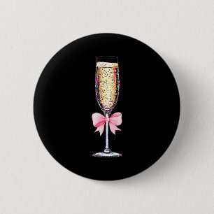 Coquette Champagne Gl Happy New Year 2026 Party Wo 2 Inch Round Button