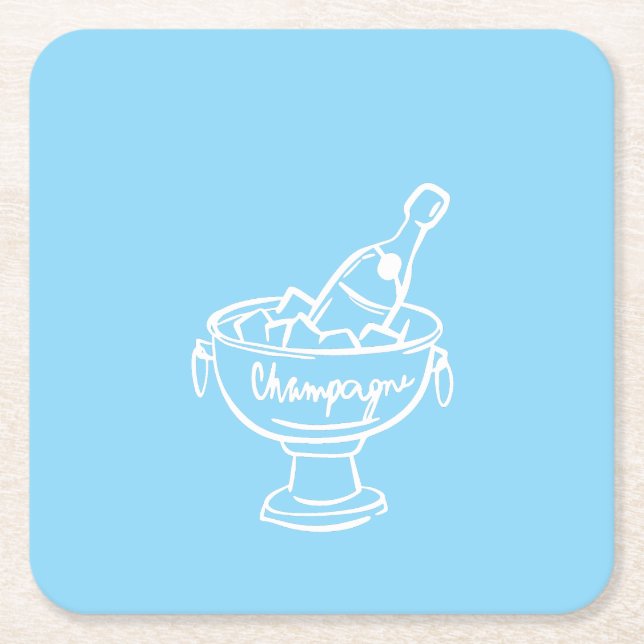 Coquette Champagne Square Paper Coaster (Front)