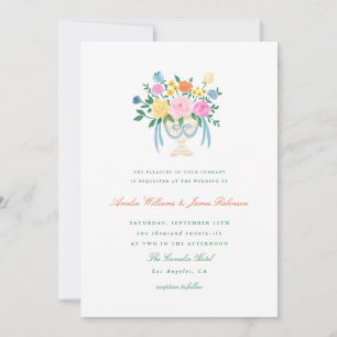 Coquette Charm Handpainted Floral Wedding invite