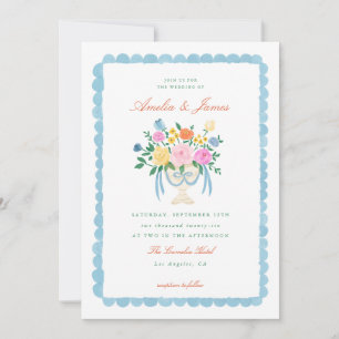 Coquette Charm Handpainted Floral Wedding invite