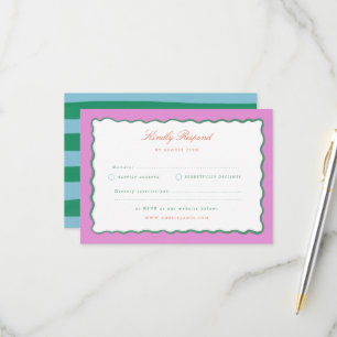 Coquette Charm Handpainted Wedding RSVP Card