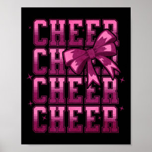 Coquette Cheer Bow Cheerleading Team Spirit Sport Poster