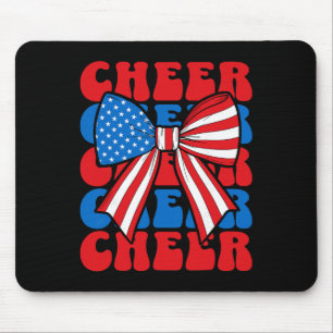 Coquette Cheer Bow Sport Cheerleader Usa American Mouse Pad