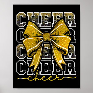 Coquette Cheer Bow Team Cheerleader Gold Cheerlead Poster