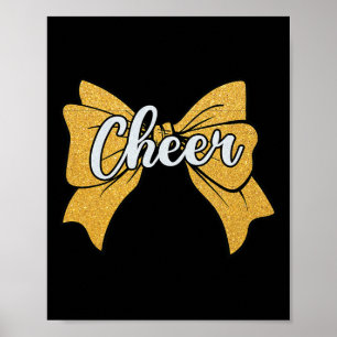 Coquette Cheer Bow Yellow Sport Cheerleader Cheerl Poster