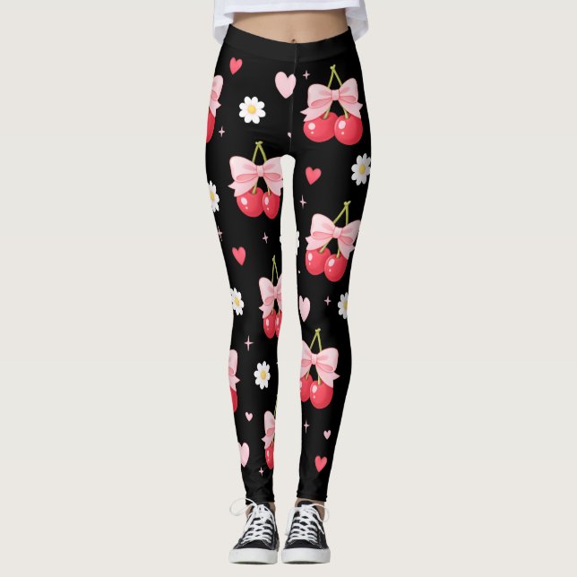 Coquette Cherries Leggings (Front)