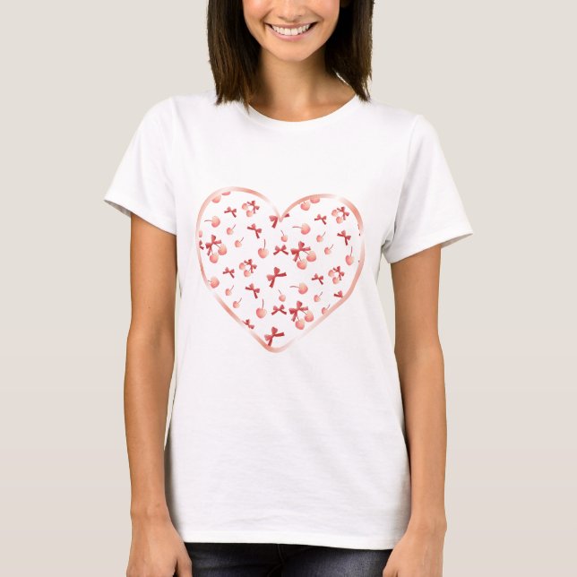 Coquette Cherries: Love in Every Detail T-Shirt (Front)