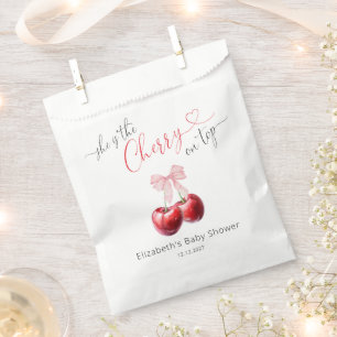 Coquette Cherry Baby Shower Favour Bag
