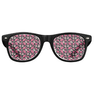 Coquette cherry bow pattern  retro sunglasses