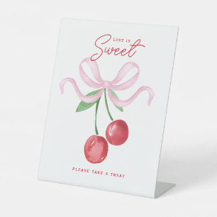 Coquette Cherry   Love is Sweet Pedestal Sign