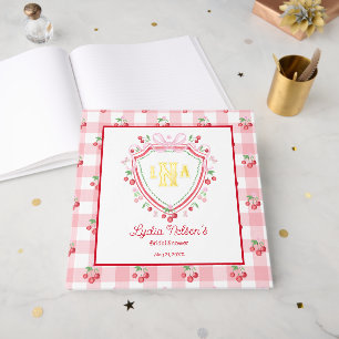 Coquette Cherry Monogam Bridal Shower Guest Book