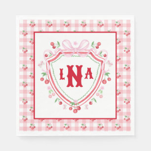 Coquette Cherry Monogam Napkin