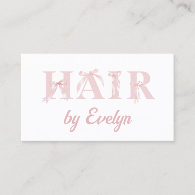Coquette Cheveux QR Code Carte de visite (Devant)