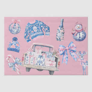 Coquette Chinoiserie Christmas illustrations Tissue Paper