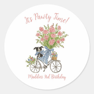 Coquette Chiot Stickers de fête d'anniversaire