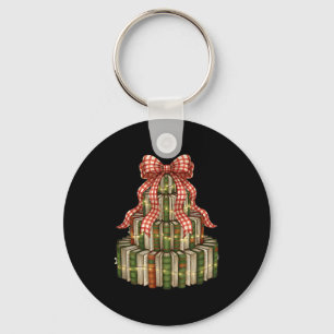Coquette Christmas Book Tree All Booked For Christ Keychain