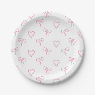 Coquette Christmas Bow Paper Plate